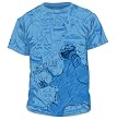 Cookie Monster Sketch All Over Light Blue T-shirt Tee