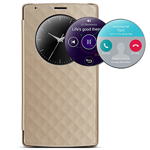 NeWisdom Quick Circle NFC And Qi Wireless Charging Smart case for LG For LG G4 H815 H811 - Gold
