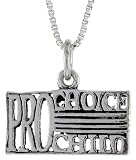 Sterling Silver PRO-CHOICE, PRO-CHILD Talking Charm