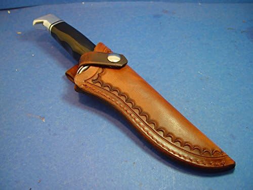 Custom Leather Vertical Knife Sheath for Buck 119 Tooled Dyed Brown Sheath Only!