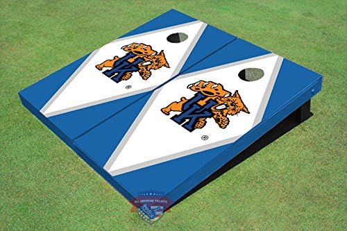 University of Kentucky "Wildcat" Whie and Blue Matching Diamond Cornhole Boards