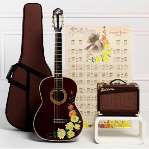 Esteban Spanish Rosas Classical Acoustic Electric Guitar Package w