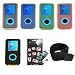 Silicone Skin Case for SanDisk Sansa E200 Series Mp3 Players Budled with Sports Armband and Crystal LCD Shield - 5 Color Option Image