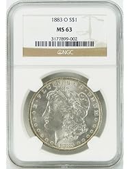 Toy: 1883-O Morgan Silver Dollar Graded MS63 by NGC