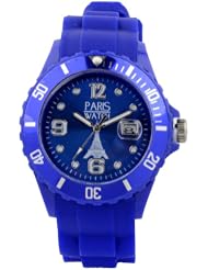 Paris Watch Silicone Royal Blue Fashion Quartz Calendar Date for Women and Men Designed in France Unisex