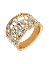 18K Rose Gold 0.90CT Diamond Cocktail style Fashion Ring Round Cut 8.2gr