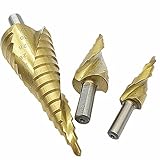 3 ピース三角形シャンク hss スパイラル溝付き ステップ ドリル セット 4 ? 12 ミリメートル 4 ? 20 ミリメートル 4 ? 32 ミリメートル ステップ コーン ドリル チタン コー