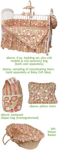 4 Pc. Crib Bedding Set - Retro Circles