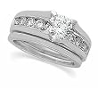 14K White Gold Diamond Wedding Set - 1.00 Ct.