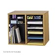 Safco Products Wood Adjustable Literature Organizer - 12 Compartment, Oak (9420MO)