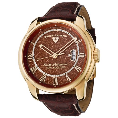 Swiss Legend Men's 50029-YG-05-ABR00C Glamorous Collection Automatic Gold-Tone Watchwith Winder