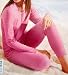 Pink Women's Thermal Underwear Top and Bottom Set