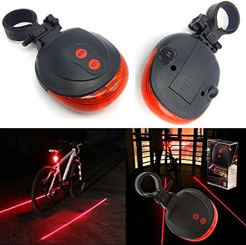 ManteFu 5 LED+2 Laser 7 LED Mode Cycling Bicycle Mountain Bike Rear Tail Safety Warning Flashing Lamp Light Waterproof