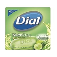 Dial Grapeseed Oil and Lemongrass Glycerin Soap Bar, 10 Count