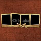 Wallmonkeys Peel and Stick Wall Decals - Old Grunge Photoalbum with Paper Frames for Photos - Removable Graphic