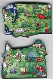 OREGON AND WASHINGTON STATE MAP ARTWOOD MAGNETS