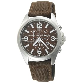 Citizen Men's Eco-Drive Exclusive Chronograph Canvas Strap Watch #AT0870-29X
