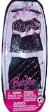 Barbie Fashion 2007 Casual Outfit Doll Cloth Assortment L9346 - Black and Pink Trim Lace Tank Top Bow Camisoles and Pink Glitter in Black Skirt