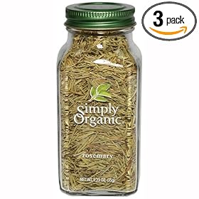 Simply Organic Rosemary Leaf Whole Certified Organic, 1.23-Ounce Containers  (Pack of 3)