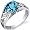 Cathedral Design 1.75 carats Swiss Blue Topaz Solitaire Ring in Sterling Silver Rhodium Finish Size 5