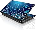 LSS 15 15.6 inch Laptop Notebook Skin Sticker Cover Art Decal Fits 13.3" 14" 15.6" 16" HP Dell Lenovo Apple Asus Acer Compaq (Free 2 Wrist Pad Included) Blue Floral