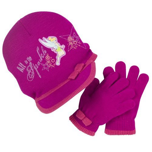 Disney Fairies Girl's Knit Radar Hat and Gloves Set (4-14)