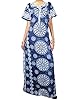Gift Idea Batik Caftan Muumuu Dress Blue Short Sleeves Kaftan Lounger Xl