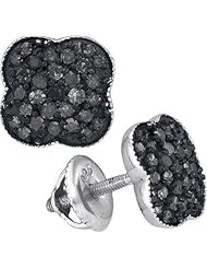10KT White Gold 0.50 CTW-Diamond Micro-Pave Earring