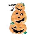 Stacked Pumpkin Trio with Bats - 36"