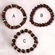 Wood and Coconut Shell Beaded Stretch Bracelets