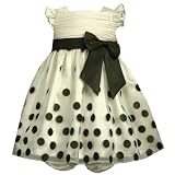 Bonnie Jean Little Girls Clothes Ivory Dot Christmas Dress 4-6X