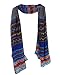 Leegoal Vintage Tribal Lucky Pattern Soft Chiffon Scarf ,Dark Blue&Brown