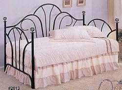 Traditional Style Black Metal Fan High Back Daybed