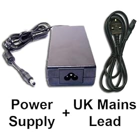 Power Supply + Mains Cable for Toshiba SATELLITE L300-20D