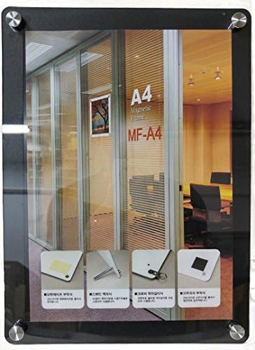 A4 Size Magnetic - Acrylic Sign Board and Holder - Notice Board (Black)