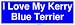 I Love My Kerry Blue Terrier Large Bumper Sticker Image