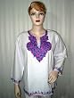 Trendy White Kashmir Embroidered Tunic Kurta Kurti Shirt Top Size Xl
