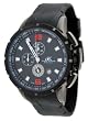 Adee Kaye #AK9000-MIPB Men's Black IP Silcone Rubber Strap Chronograph Watch