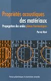 Propri�t�s acoustiques des mat�riaux : Propagation des ondes planes harmoniques