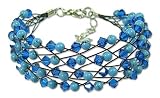 Bracelet, 'Sky Blue Fishnet' 7.9 W 0.2 L