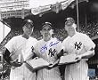 Yogi Berra New York Yankees Signed 8X10 Photo - Yogi With Mantle & Dimaggio - Authentic Autographed