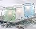 Sea Glass Luminary with Beaded Handle (Set of 3)