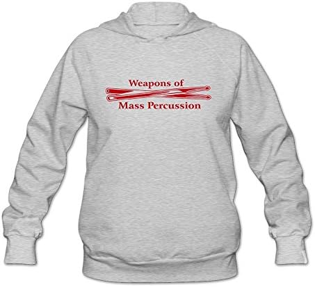 Women's Weapons Of Mass Percussion Drum Sticks Long Sleeve 100% Cotton Hoodies T-shirt Ash XL