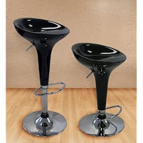 Click here to buy Set of (2) Brand New Black Bombo Swivel Bar Stool Pub Barstool by Sky Enterprise USA.