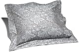 Pinzon Fleur Jacquard Euro Sham, French Blue/Chocolate