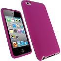iGadgitz Pink Silicone Skin Case Cover for Apple iPod Touch 4th Generation 8gb, 32gb, 64gb + Screen Protector