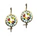 22K Gold Antique Roman Turquoise Micro Mosaic Earrings by Suz Andreasen Couture, MADE IN AMERICA