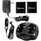 Midland AVP4 Dual Desktop Charger with 2 Rechargeable Battery Packs and Vehicle Adapter