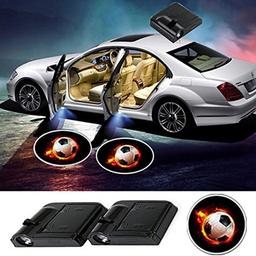 Tyler traidng 2PCS Universal Wireless Car Door Projector Lights LED Door Welcome Light Courtesy Ghost Shadow Light "Soccer" Logo