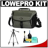 Lowepro Nova 190 AW Shoulder Camera Bag (Chestnut Brown) + Tripod + Accessory Kit for Canon Rebel XSi, XS, XTi, 40D, Nikon D40, D60, D80, D200, D300, D700, Olympus Evolt E-410, E-420, E-510, E-520, and Sony Alpha A200, A300, A350, A700 Digital SLR Cameras